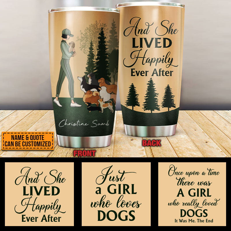 Personalized Retro Dog Girl Sport Style Custom Quotes Customized Tumbler