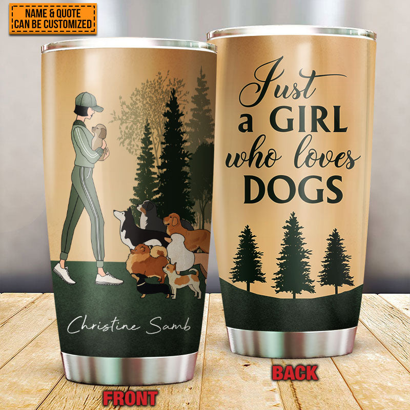 Personalized Retro Dog Girl Sport Style Custom Quotes Customized Tumbler