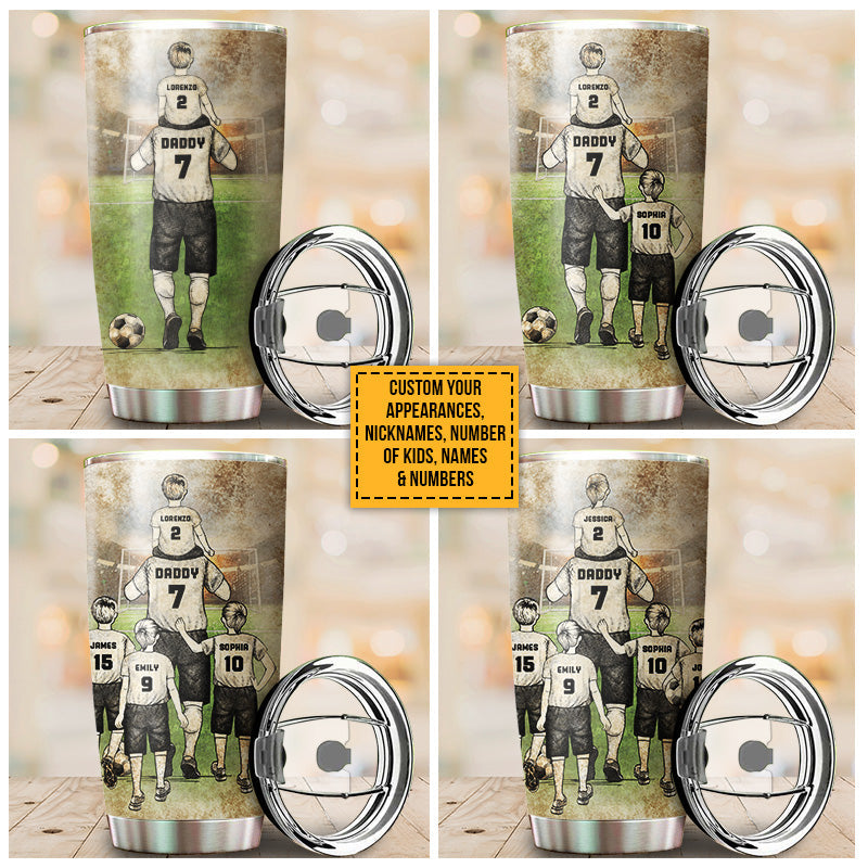 Personalized Soccer Dad And Child Never Lose Custom Kids Custom Tumbler