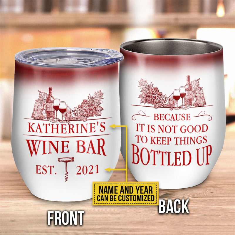 Personalized Wine Bar Bottled Up Custom Wine Tumbler