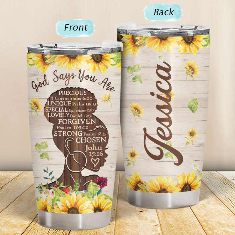 Personalized Africa Black Girl God Says You Are Custom Tumbler