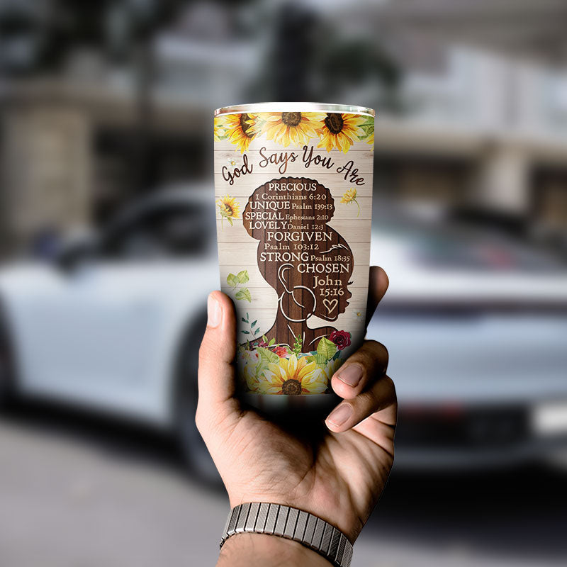 Personalized Africa Black Girl God Says You Are Custom Tumbler