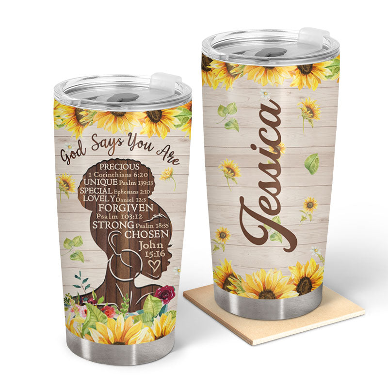 Personalized Africa Black Girl God Says You Are Custom Tumbler