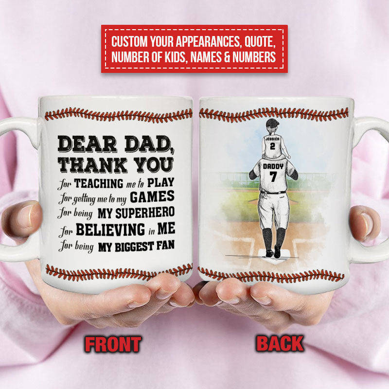 Personalized Baseball Dad And Child Best Dad Custom Child Custom Mug