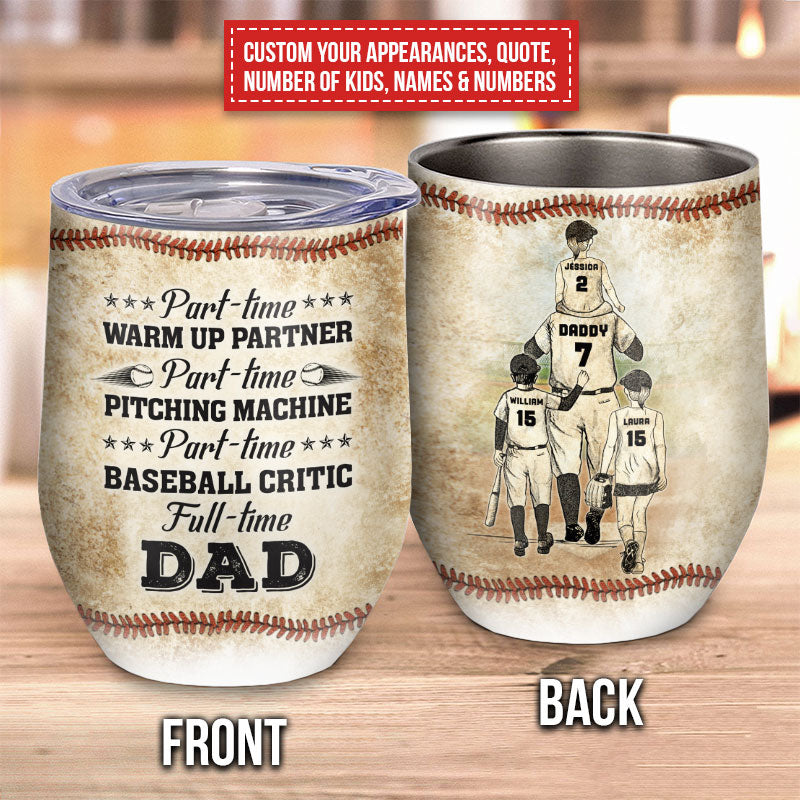 Personalized Baseball Dad And Child Best Dad Custom Child Custom Wine Tumbler