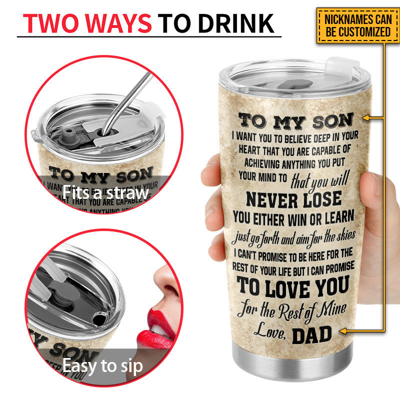 Personalized Boxing Dad And Child Never Lose Custom Kids Custom Tumbler