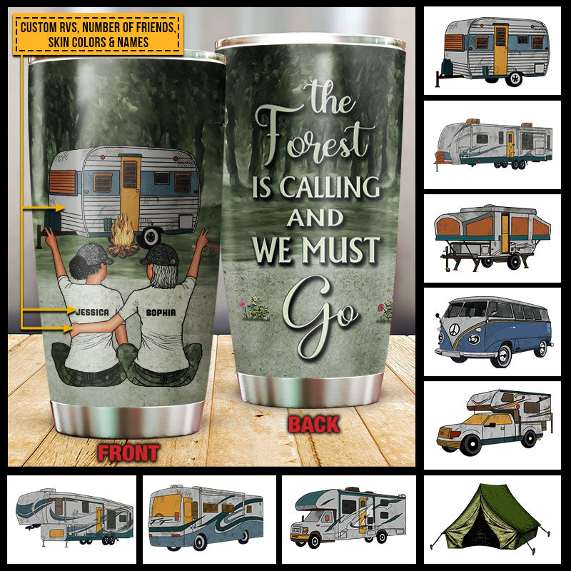 Personalized Camping Bestie The Forest Is Calling Custom Tumbler