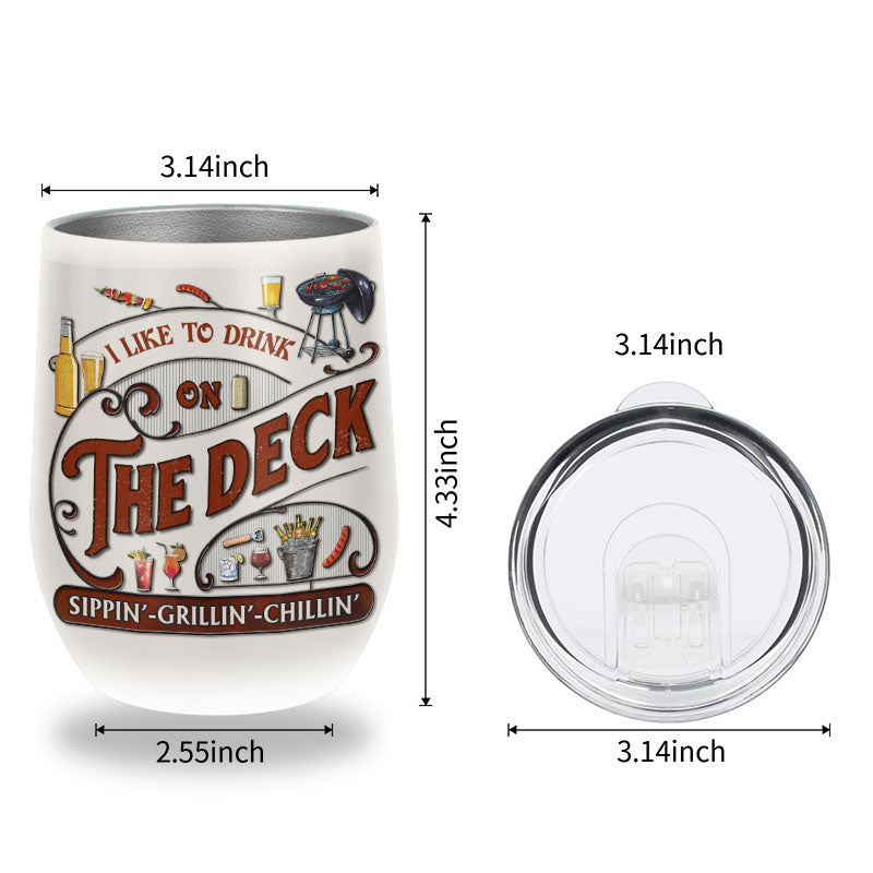 Personalized Deck Outdoorsy Drink Custom Wine Tumbler
