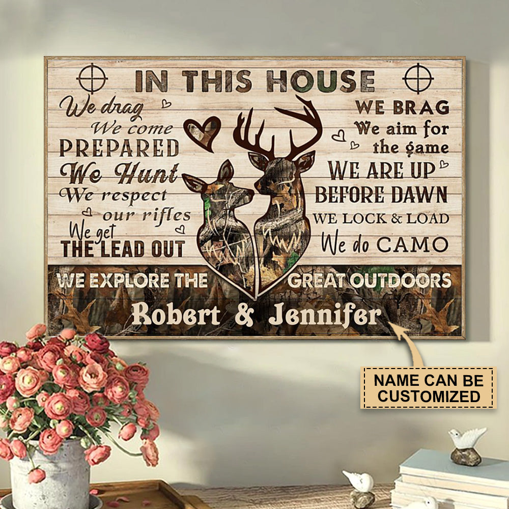 Personalized Deer Camo In This House Poster