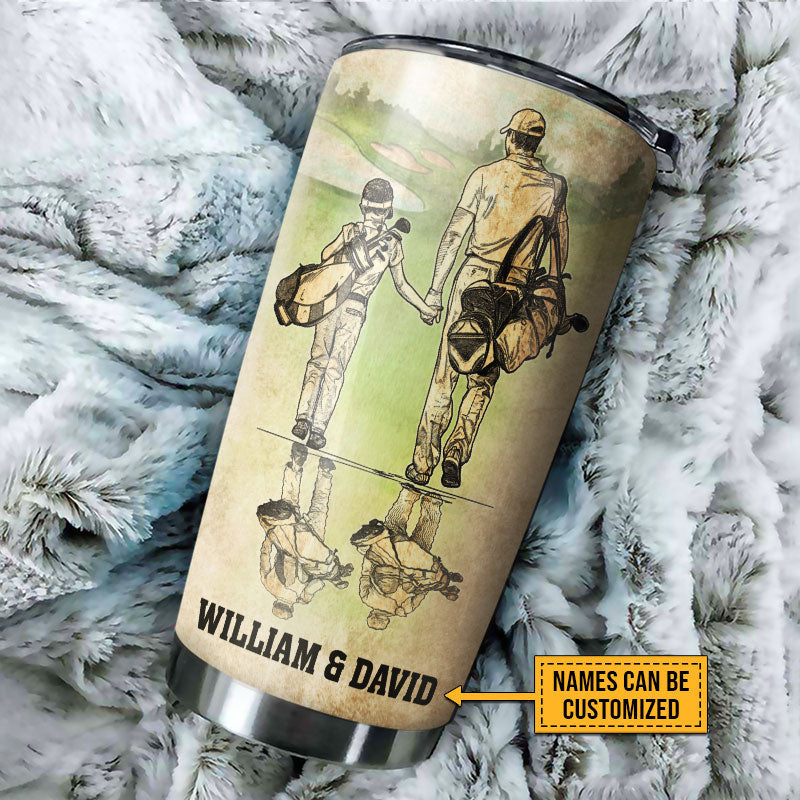 Personalized Golf Dad And Son My Dad My Hero Customized Tumbler