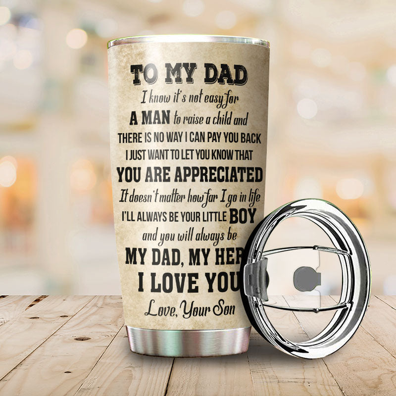 Personalized Golf Dad And Son My Dad My Hero Customized Tumbler