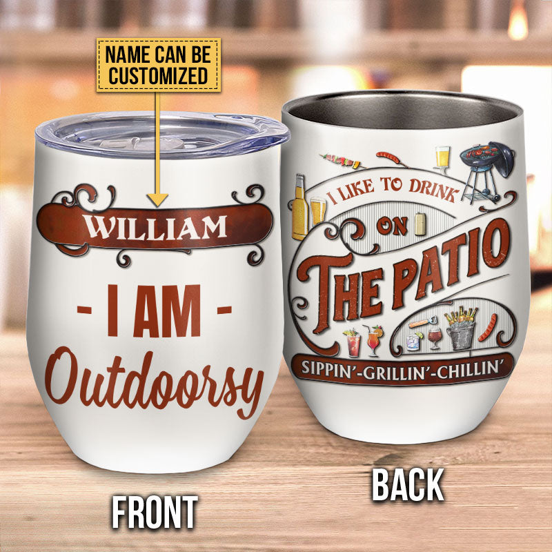 Personalized Patio Outdoorsy Drink Custom Wine Tumbler