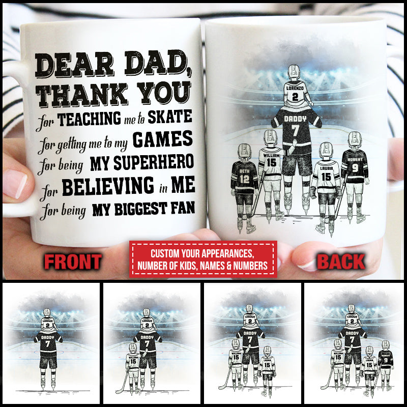 Personalized Hockey Dad And Child Thank You Custom Mug