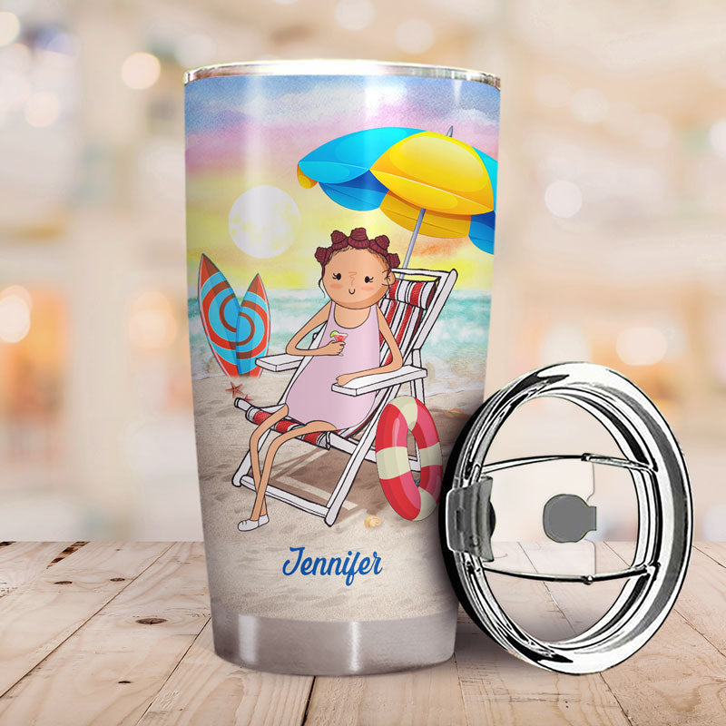 The Beach Is Calling And I Must Go Funny - Gift For Beach Lovers - Personalized Custom Tumbler
