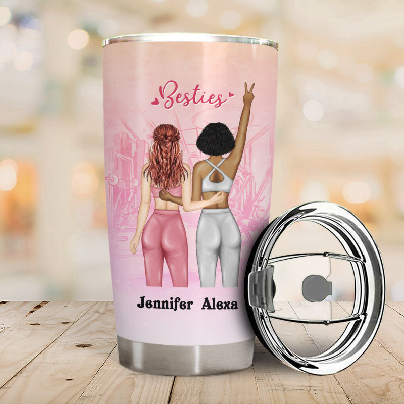 Sport Bestie Sweat Together Stay Together - Personalized Custom Tumbler
