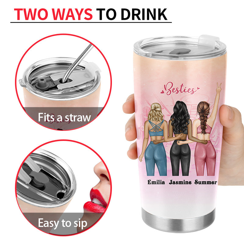 Sport Bestie Sweat Together Stay Together - Personalized Custom Tumbler