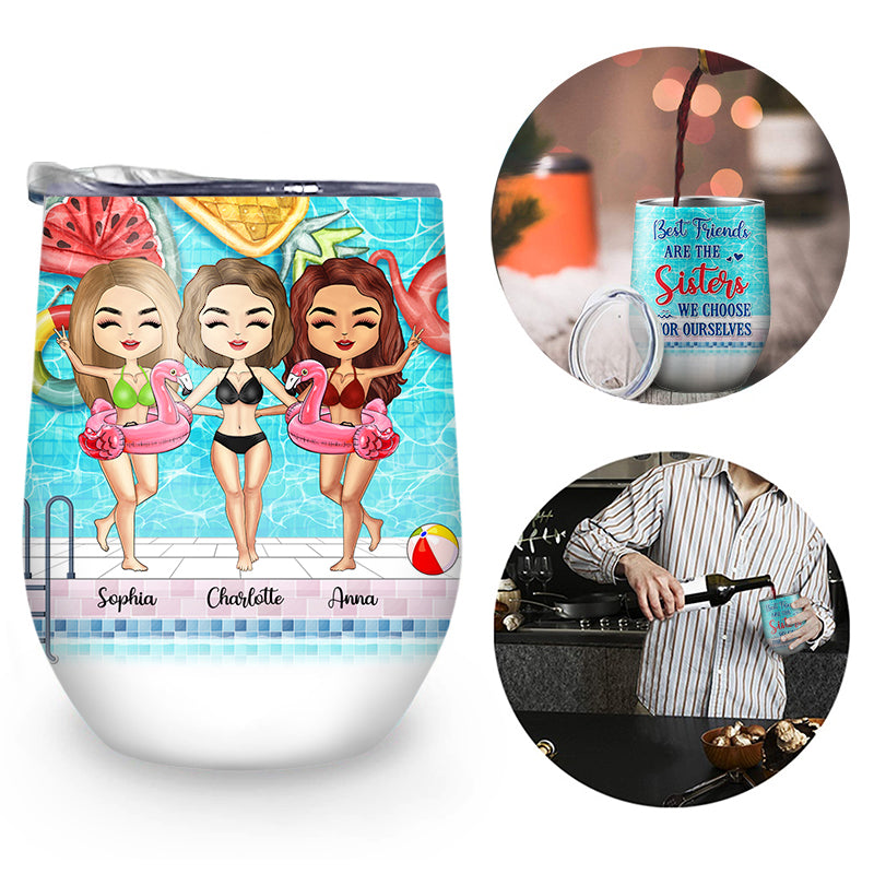 Swimming Best Friends Choose For Ourselves - Gift For BFF - Personalized Custom Wine Tumbler