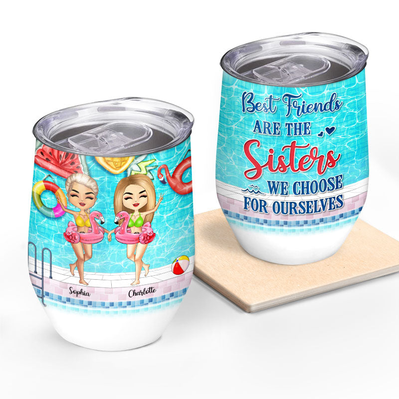 Swimming Best Friends Choose For Ourselves - Gift For BFF - Personalized Custom Wine Tumbler