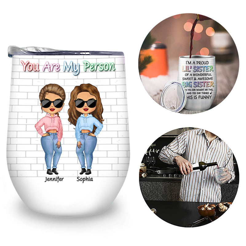 Family Proud Brother Of A Wonderful & Sweet Sister - Gift For Siblings - Personalized Custom Wine Tumbler