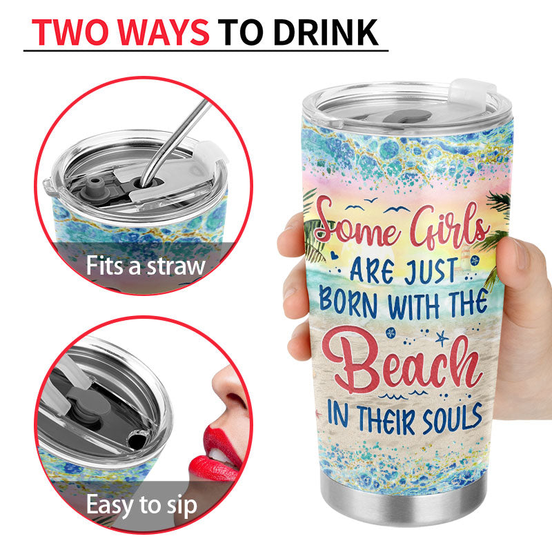 Just A Girl Who Loves Beaches - Gift For Women - Personalized Custom Tumbler