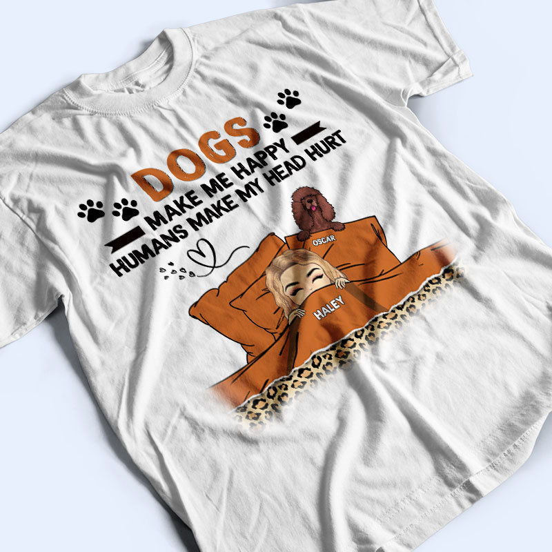 Dog Lover Chibi Girl I Like To Stay In Bed - Personalized Custom T Shirt