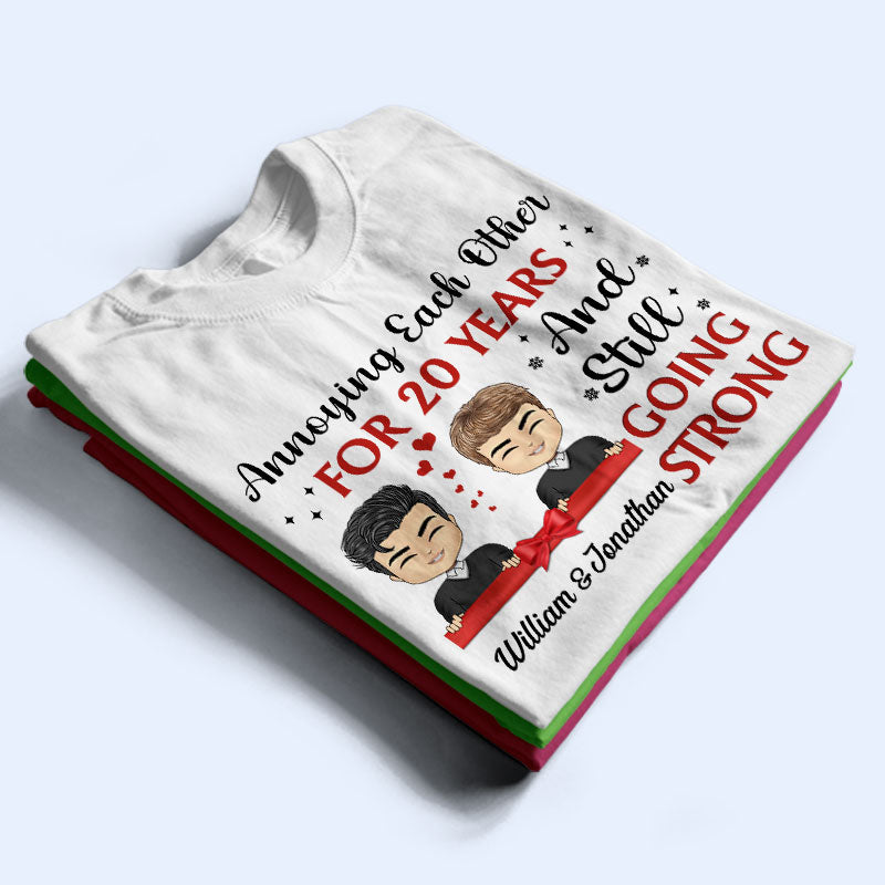 Chibi Couple Annoying Each Other For Years - Personalized Custom T Shirt