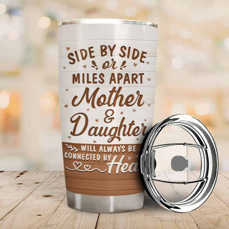 Mother & Daughter Chibi Connected By Heart - Gift For Mother - Personalized Custom Tumbler
