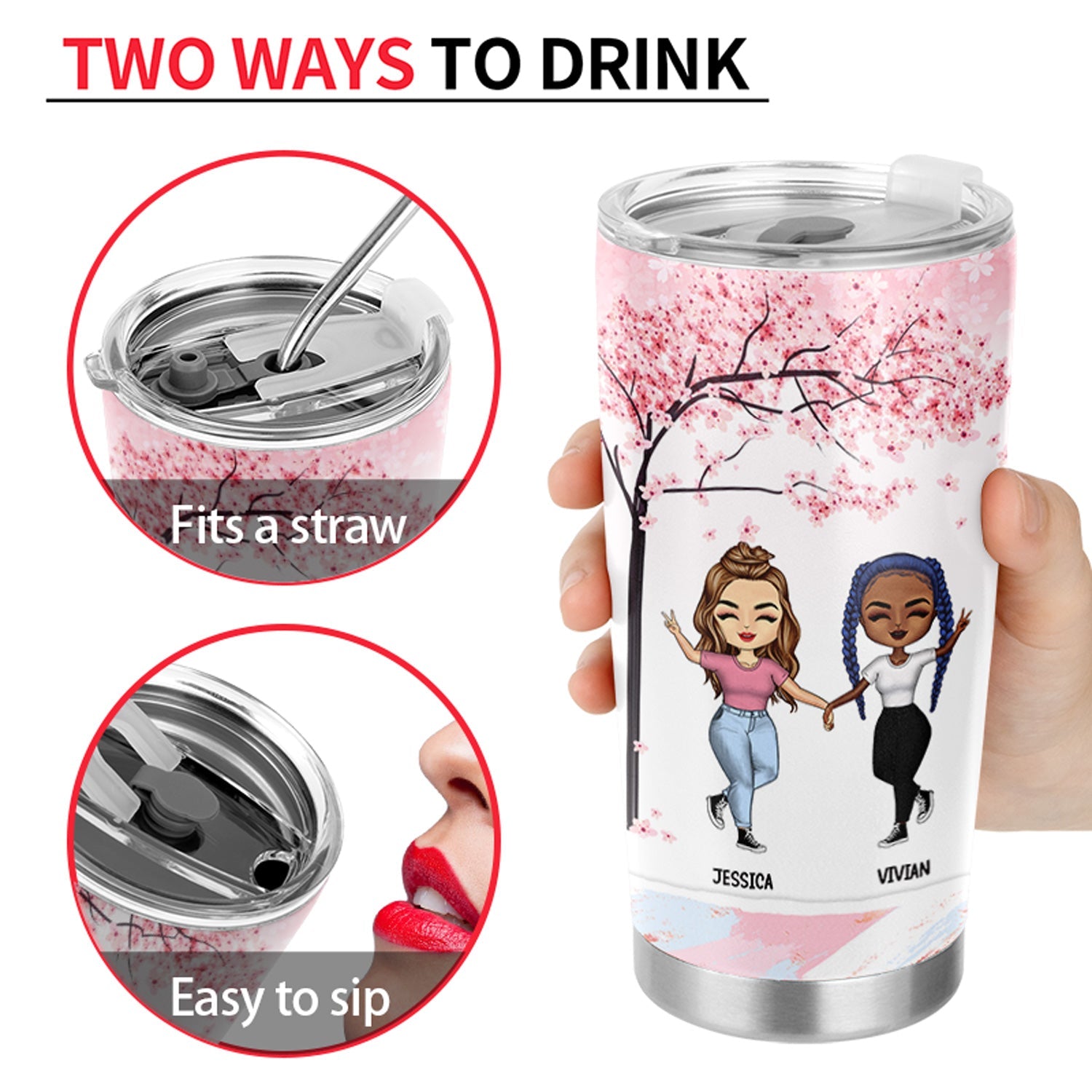 Become Sisters - Gift For Bestie - Personalized Custom Tumbler