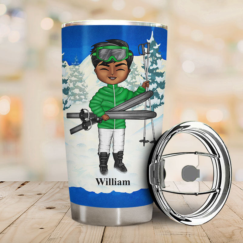 Skiing Once Upon A Time - Gift For Skiing Lovers - Personalized Custom Tumbler