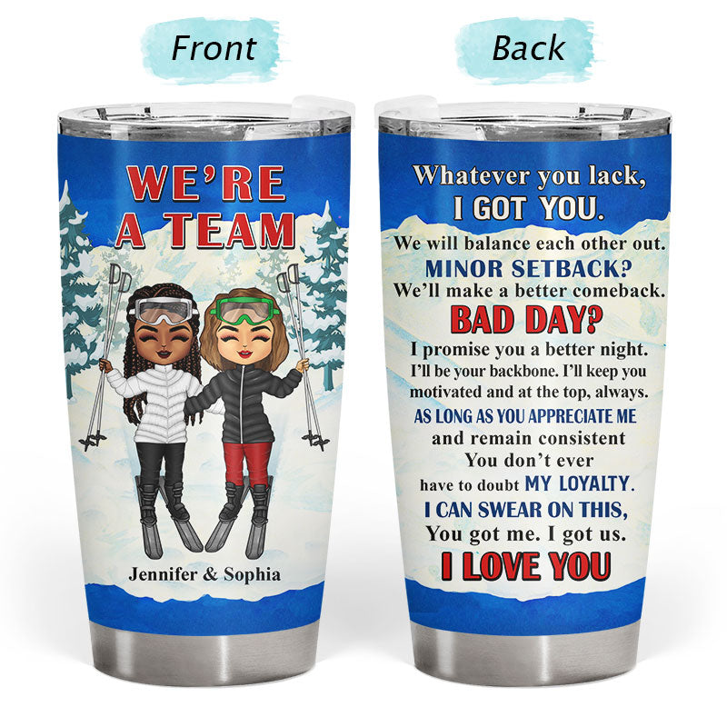 Skiing Couple We Are A Team - Gift For Couple - Personalized Custom Tumbler