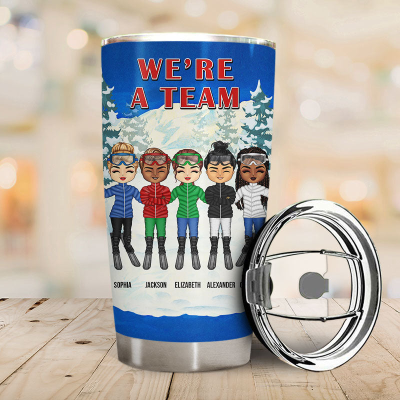 Skiing Best Friends The Mountains Are Calling And We Must Go - Gift For BFF - Personalized Custom Tumbler
