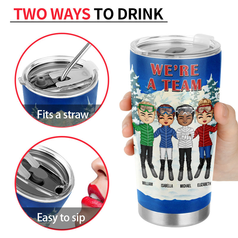 Skiing Best Friends The Mountains Are Calling And We Must Go - Gift For BFF - Personalized Custom Tumbler