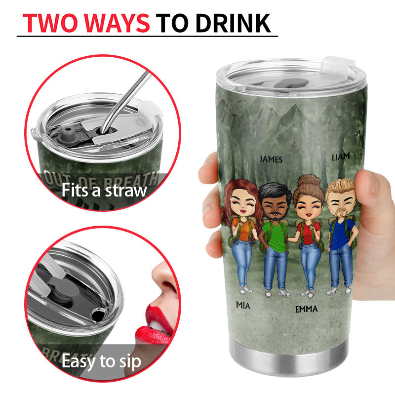 Out Of Breath Hiking Society Outdoor Friends - BFF Bestie Gift - Personalized Custom Tumbler