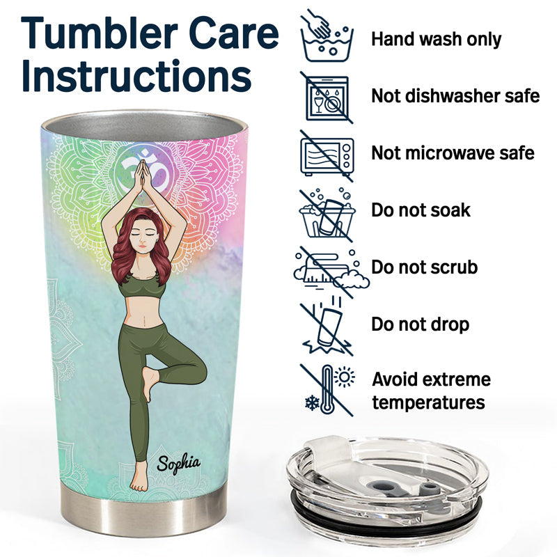 I Am Divine Intuitive Expressive Loved - Gift For Yoga Lovers - Personalized Custom Tumbler