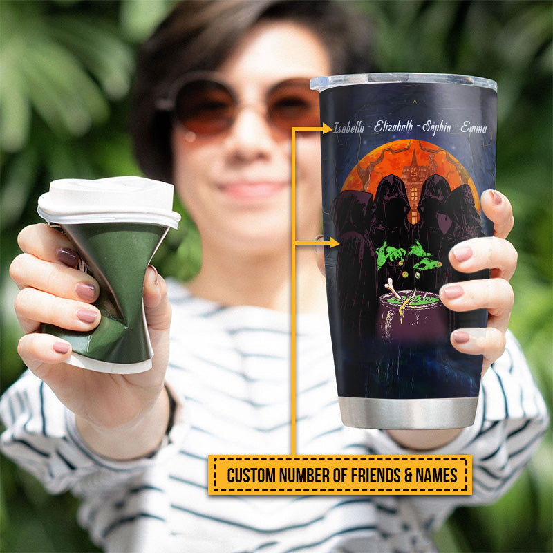 Witch Bestie The Black Hat Sisterhood Custom Tumbler, Personalized Witch Tumbler, Best Friend Tumbler