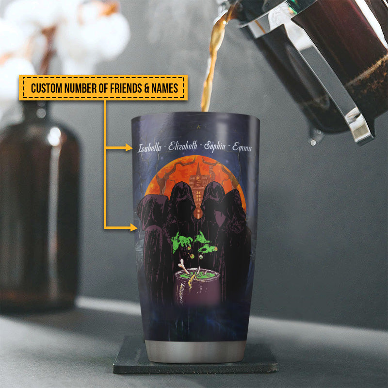 Witch Bestie The Black Hat Sisterhood Custom Tumbler, Personalized Witch Tumbler, Best Friend Tumbler
