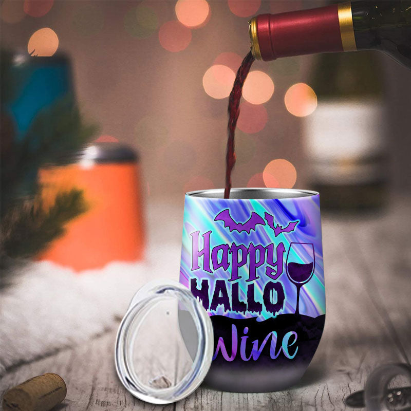 Witch Happy Hallowine Custom Wine Tumbler, Personalized Witch Wine Tumbler, Gift For Witch