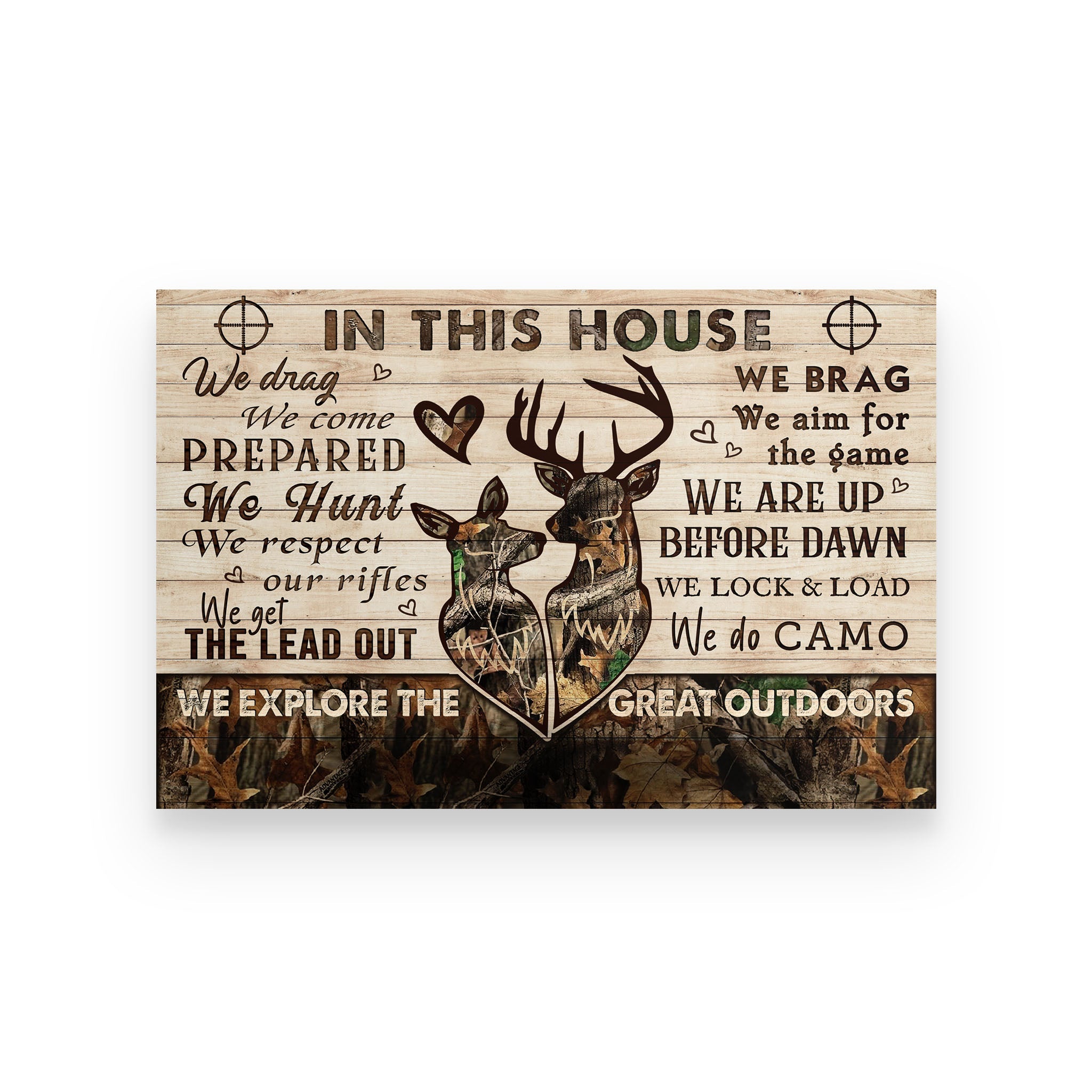 Personalized Deer Camo In This House Poster